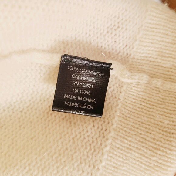 360 Womens 100% Cashmere Open Duster Cardigan Size Small Ivory Pockets Classic - Picture 3 of 7